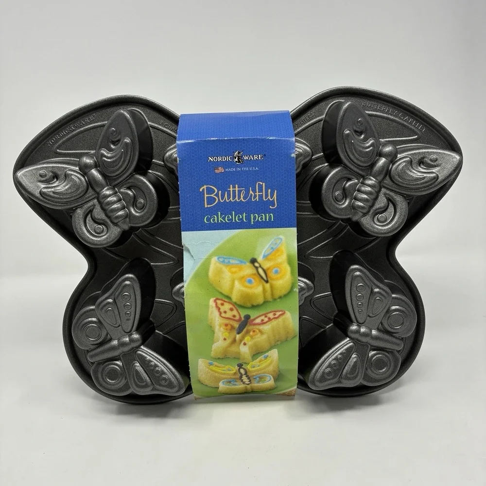 NORDIC WARE Butterfly 3D CAKELET PAN Spring MINI CAKES 6 hole / 3 Cup